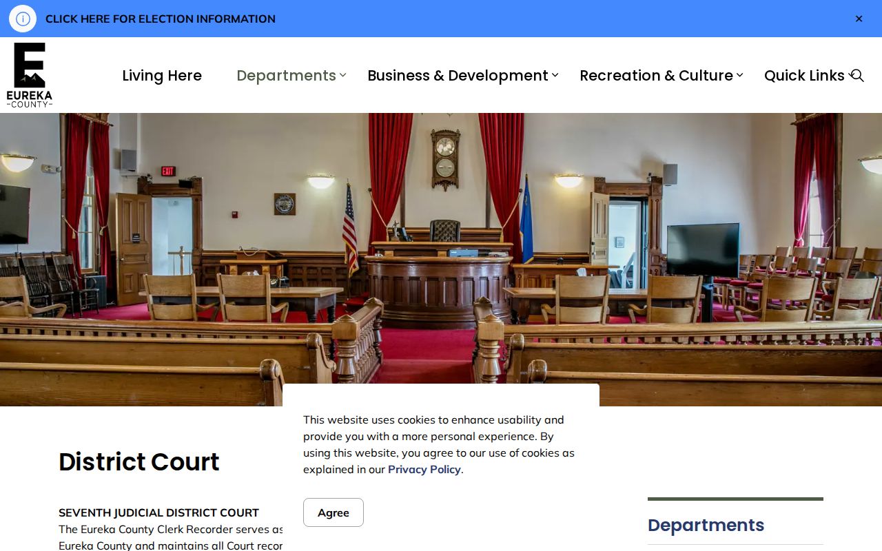 Eureka County Seventh Judicial District Court page